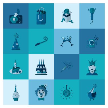 Mutlu doğum günü Icons set