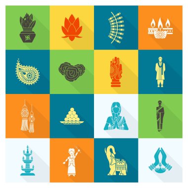 Diwali. Hint Festivali simgeler