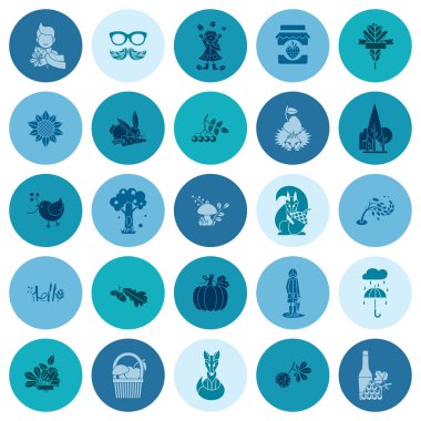 Düz sonbahar simgeler kümesi