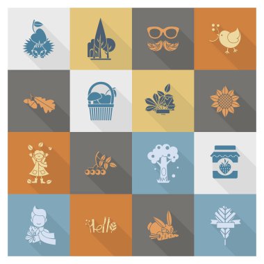 Düz sonbahar simgeler kümesi