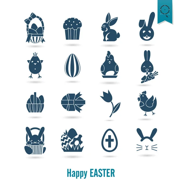 Celebration Easter Icons — Stock Vector