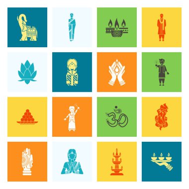 Diwali. Hint Festivali simgeler