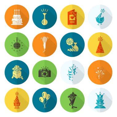 Mutlu doğum günü Icons set