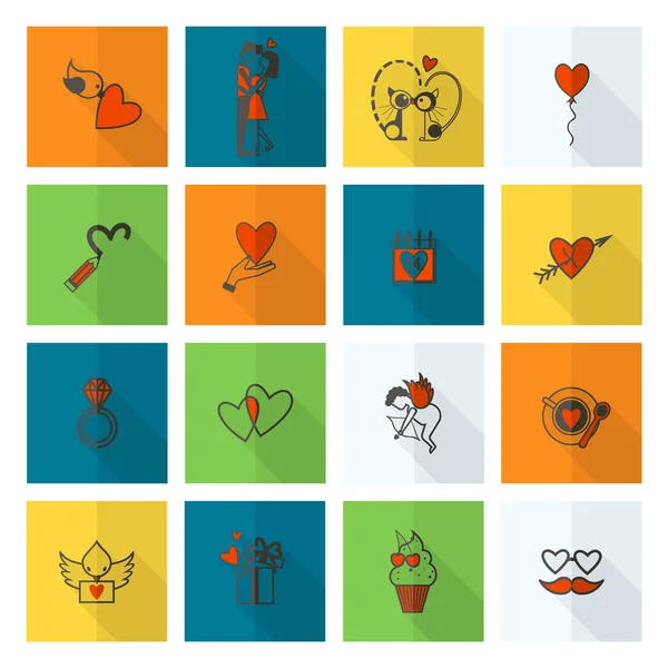 Happy Valentines Day Icons — Stock Vector