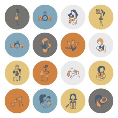 Mutlu anneler günü simgeler