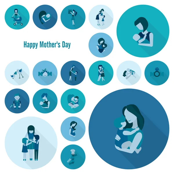 Happy Mothers Day pictogrammen — Stockvector