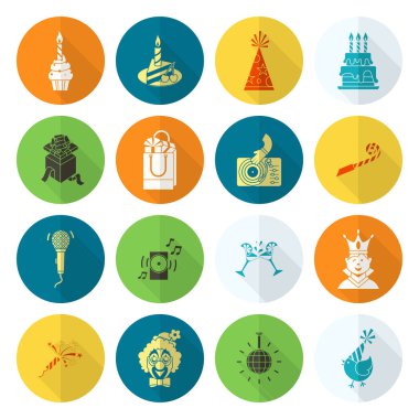 Mutlu doğum günü Icons set