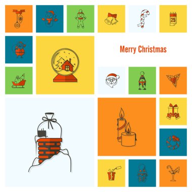 Noel ve Kış simgeleri koleksiyonu