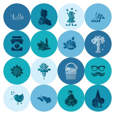 Düz sonbahar simgeler kümesi