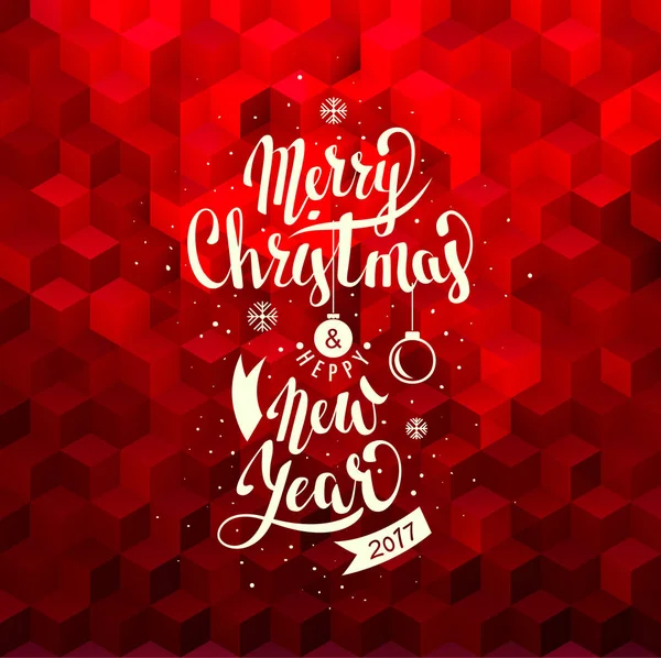 Καλά Χριστούγεννα και Ευτυχισμένο το νέο έτος. Γράμματα. Διάνυσμα — Διανυσματικό Αρχείο