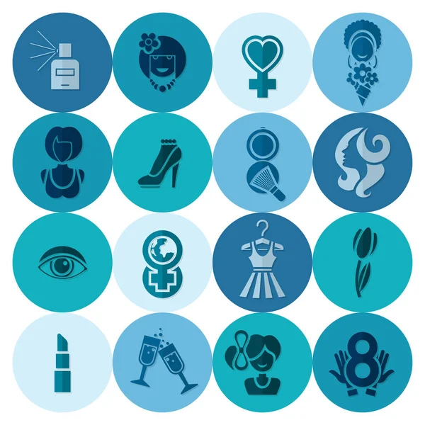 Womans dag Icon Set — Stockvector