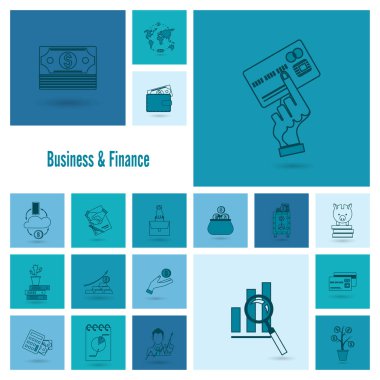 iş ve finans simgesi seti