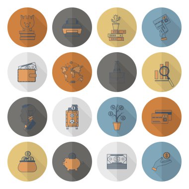 iş ve finans simgesi seti