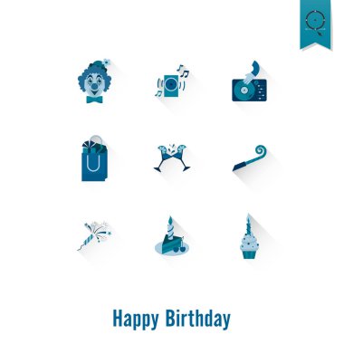 Mutlu doğum günü Icons set