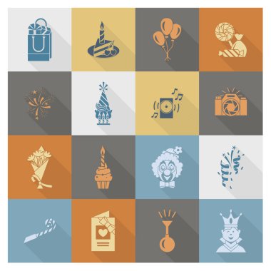 Mutlu doğum günü Icons set