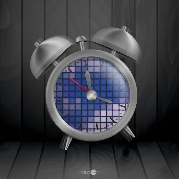 Metal Classic Style Alarm Clock — Stock Vector