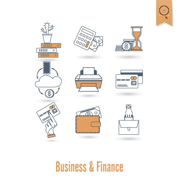 Business and Finance Icon Set — Stock Vector