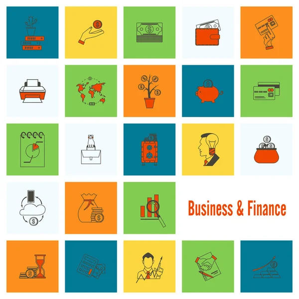 Business and Finance Icon Set — Stock Vector