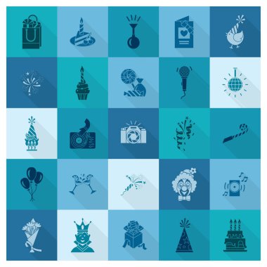 Mutlu doğum günü Icons set