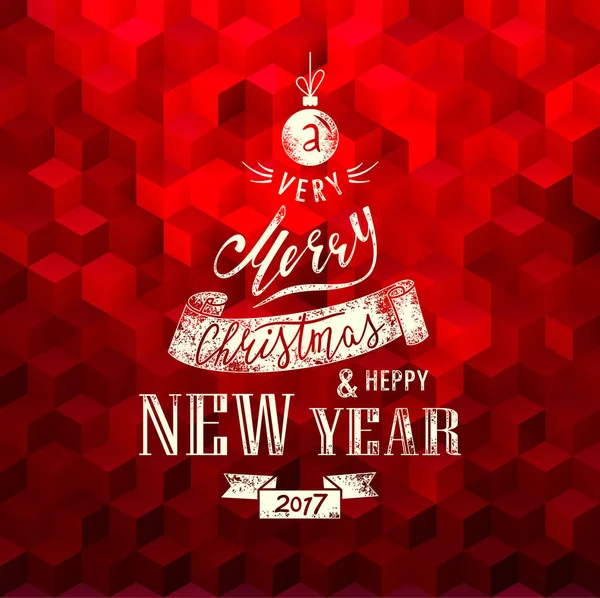 Feliz Navidad y Feliz Año Nuevo. Letras. Vector — Vector de stock