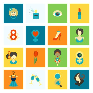 Kadının gün Icon Set