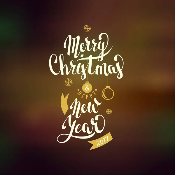 Merry Christmas and Happy New Year. Lettering. Vector — Stock Vector
