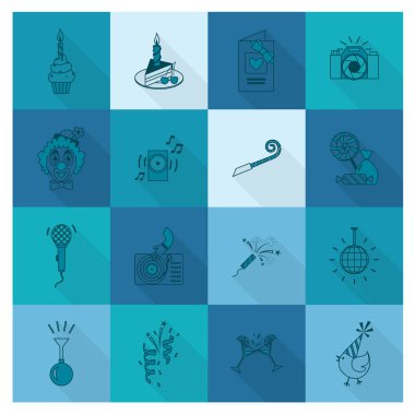 Mutlu doğum günü Icons set