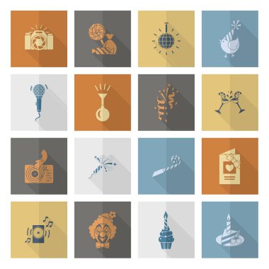 Mutlu doğum günü Icons set