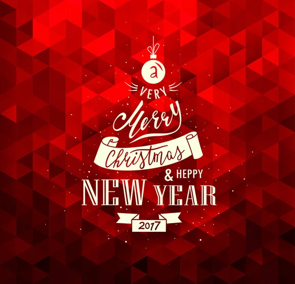 Feliz Navidad y Feliz Año Nuevo. Letras. Vector — Vector de stock