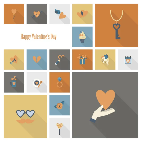 Glad Alla hjärtans dag ikoner — Stock vektor