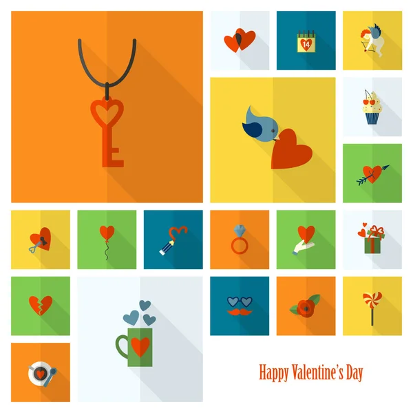 Happy Valentines Day Icons — Stock Vector