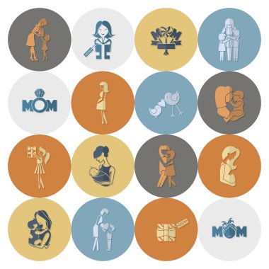 Mutlu anneler günü simgeler