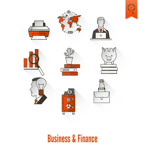 Business and Finance Icon Set — Stock Vector