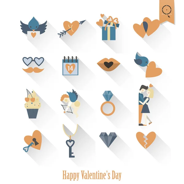 Happy Valentines Day Icons — Stock Vector