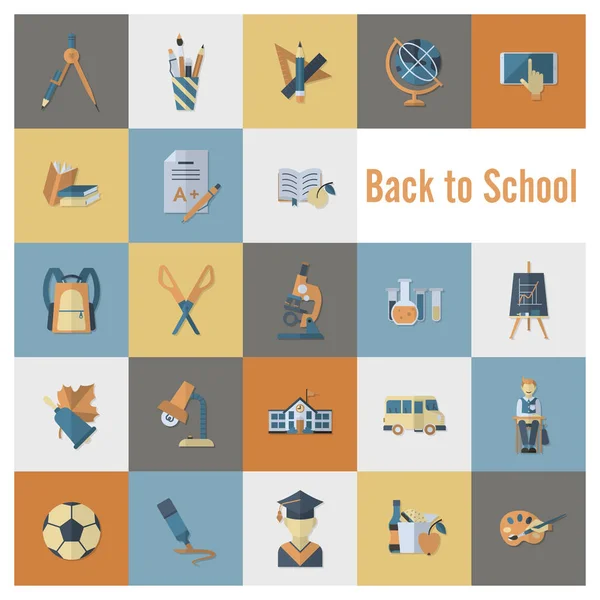 Iconos escolares y educativos — Vector de stock