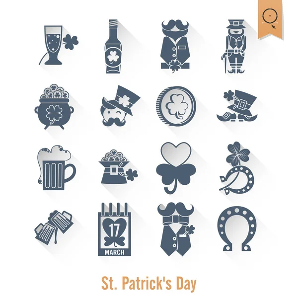 Saint Patricks Day Icon Set izole — Stok Vektör