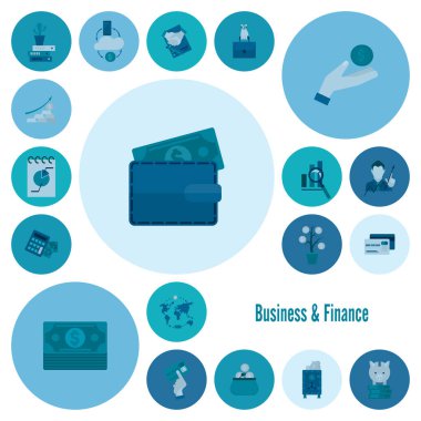 iş ve finans simgesi seti