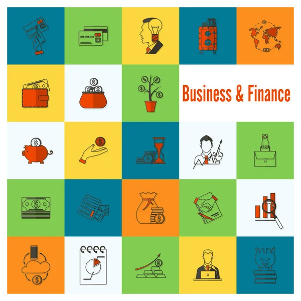 Business and Finance Icon Set — Stock Vector