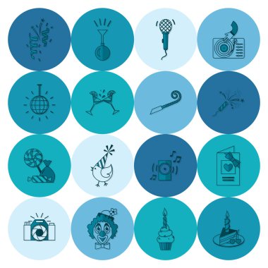 Mutlu doğum günü Icons set