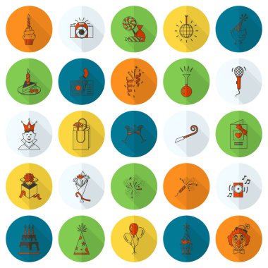 Mutlu doğum günü Icons set
