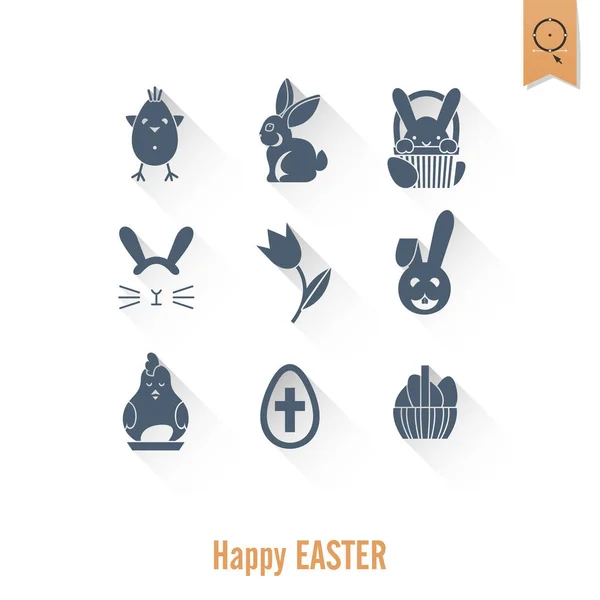 Celebration Easter Icons — Stock Vector