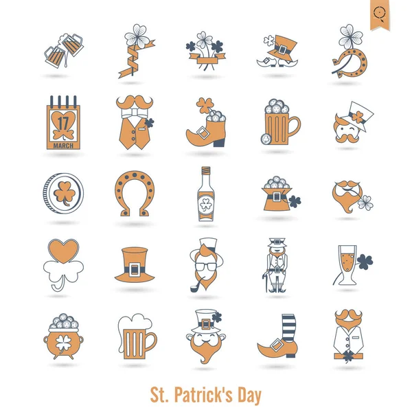 Saint Patricks Day Isolated Icon Set — Stock Vector