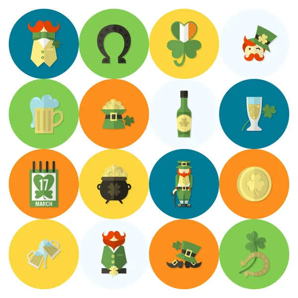 Saint Patricks dag Icon Set — Stockvector