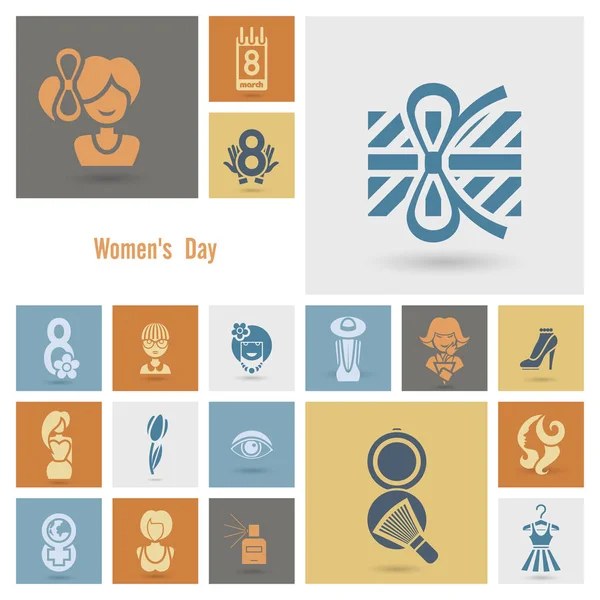 Womans Day Icon Set — Stock Vector