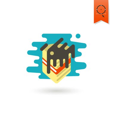 Çikolata ile katmanlı peynirli kek parçası.