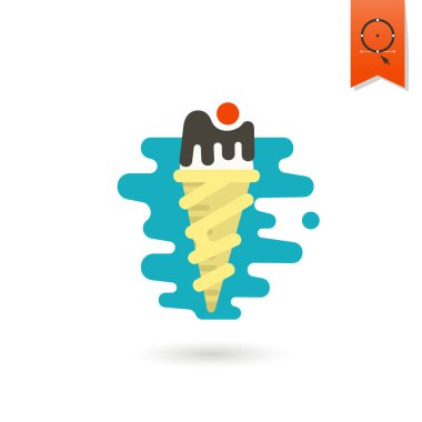 dondurma koni bir kiraz ile.