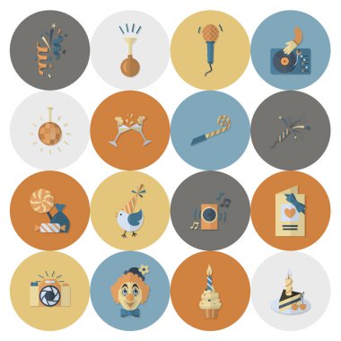 Mutlu doğum günü Icons set