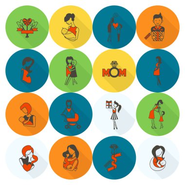 Mutlu anneler günü simgeler