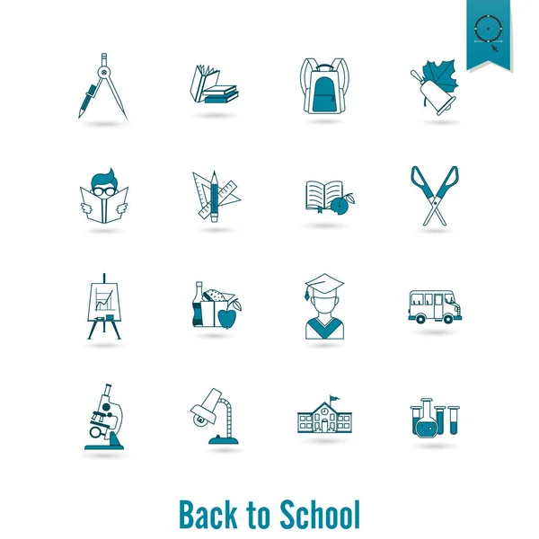 Ikony školy a vzdělávání — Stockový vektor