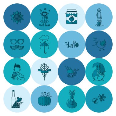 Düz sonbahar simgeler kümesi